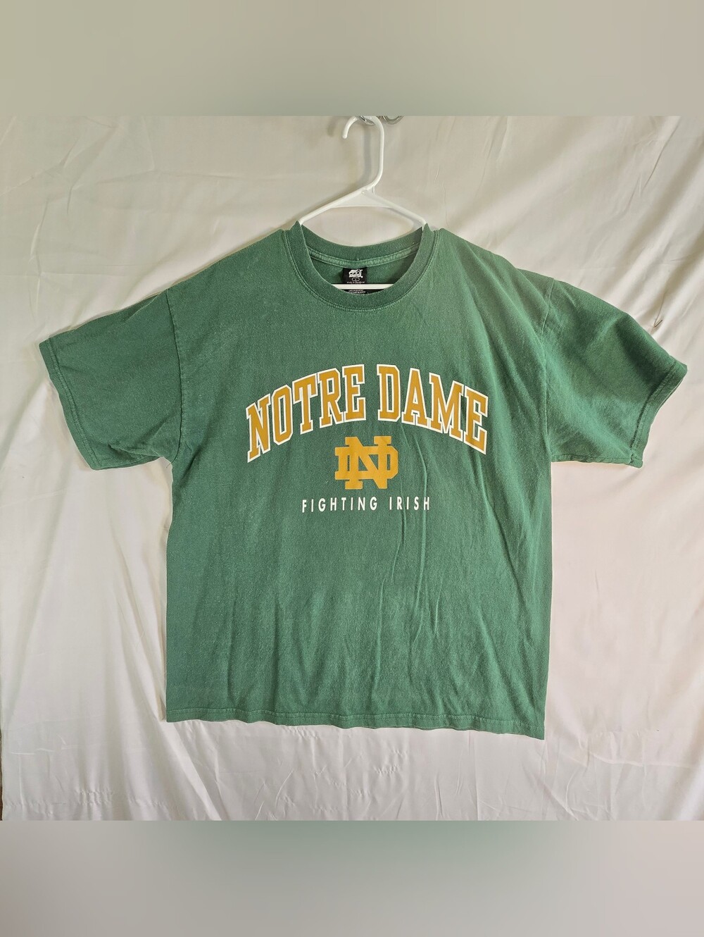 Vintage Notre Dame Fighting Irish Shirt Mens Large Green Starter Brand